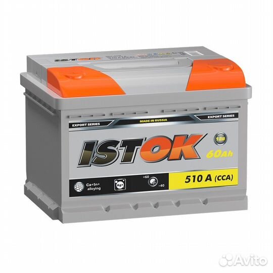 Аккумулятор исток 60 А/ч прямая L+ 242x175x190