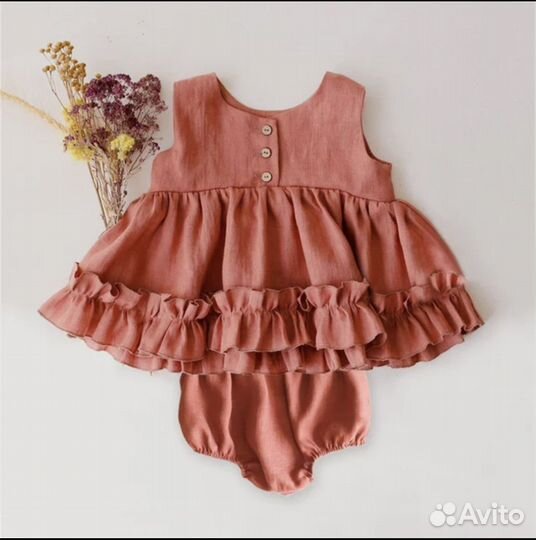 Костюм из льна для девочки