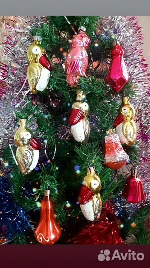 Ёлочные игрушки стекло СССР