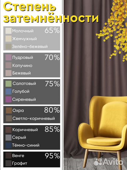 Шторы блэкаут дымчато-коричневый