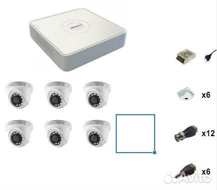 Комплект видеонаблюдения HiWatch 6 камер 1080N