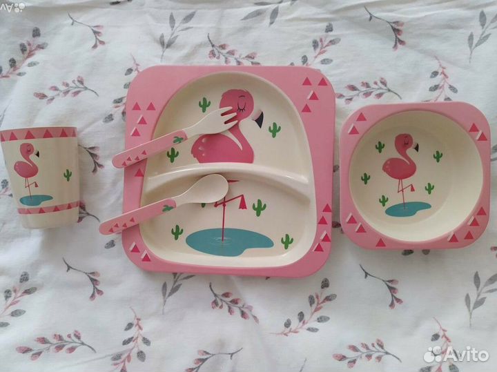 Набор детской посуды (из бамбука)