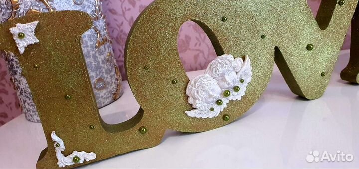 Интерьерная надпись love, слово 40 на 12 на 2см