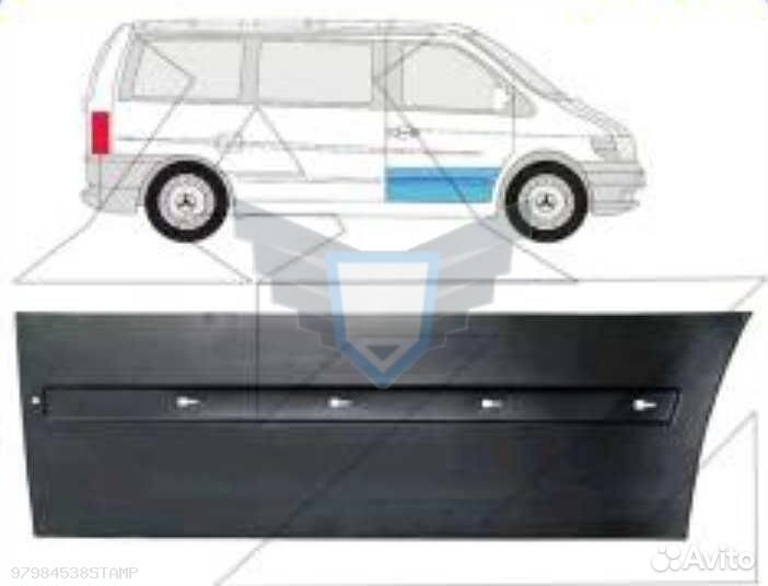 Накладка двери Mercedes Vito W638 1995-2003 (Polcar)