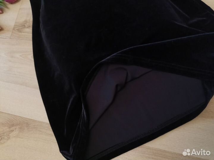 Винтажное y2k бархатное платье бандо