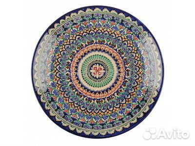 Ляган 42см Риштан керамика синий