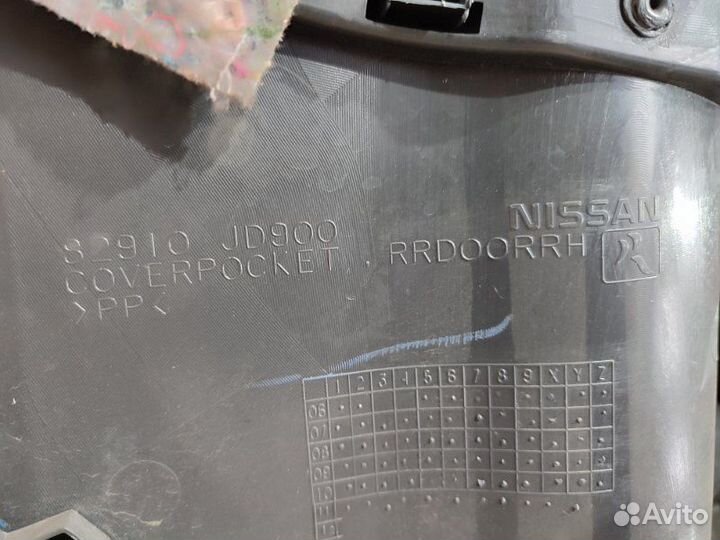 Обшивка двери задняя правая Nissan Qashqai J10