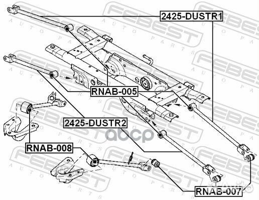 Сайлентблок задней продольной тяги renault duster