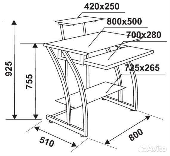 Компьютерный стол GD-010B (стекло)