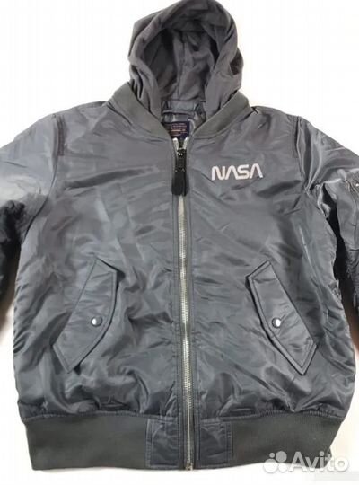 Бомбер alpha L-2B hooded nasa II fltkt gunmetal