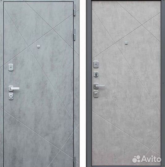 Дверь входная Бетон тёмный металлическая