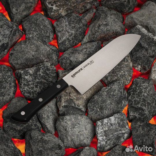 Нож кухонный Samura harakiri, Сантоку, лезвие 17,5