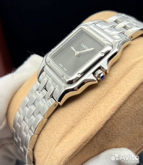 Женские часы Cartier серые 27 мм