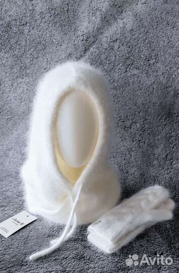 Капор -шапка женская вязаная из пуха норки