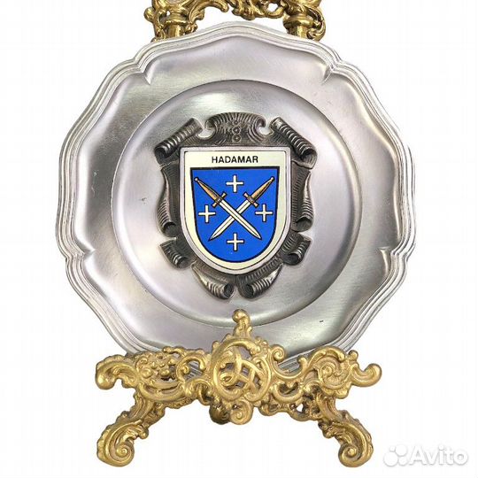 Декоративная тарелка Герб, олово