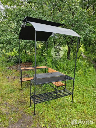 Мангал беседка со скамейкой