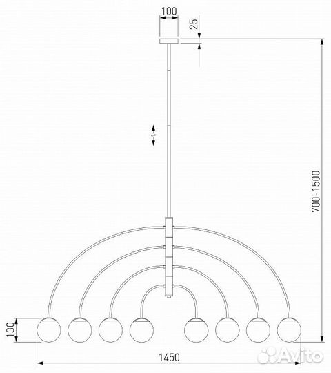Люстра на штанге Eurosvet Cenacolo 30179/8 черный