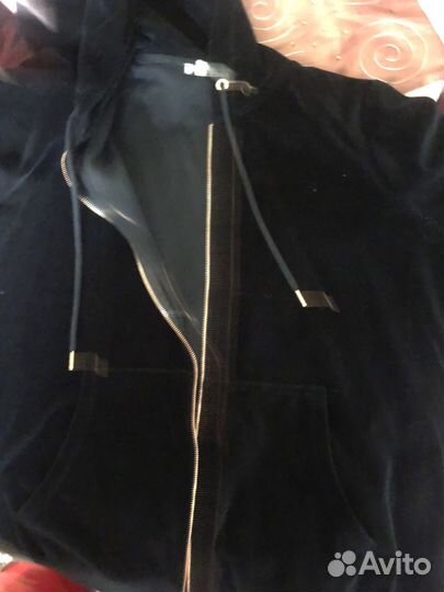 Кофта с капюшоном натуральный велюр