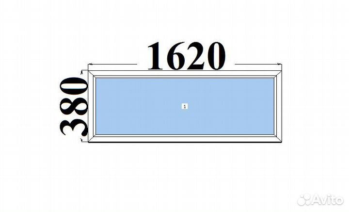 Глухое пластиковое окно 1620*380 бу