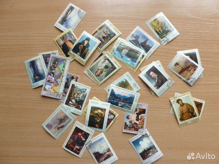 530 шт. почтовых марок времен СССР, разные страны