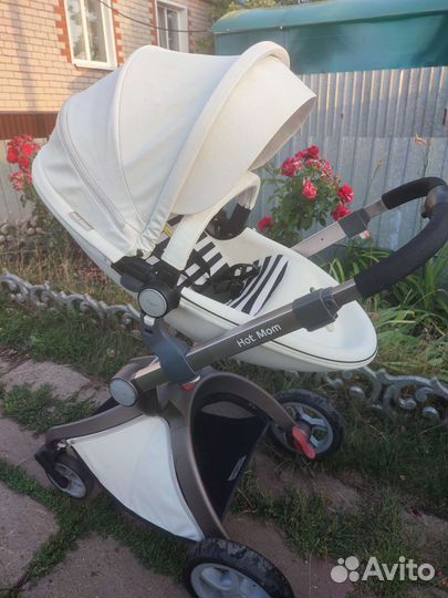 Коляска 2 в 1 эко кожа hot mom