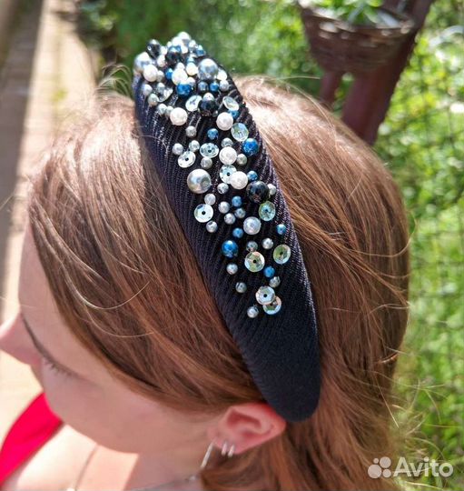 Ободок с бусинами