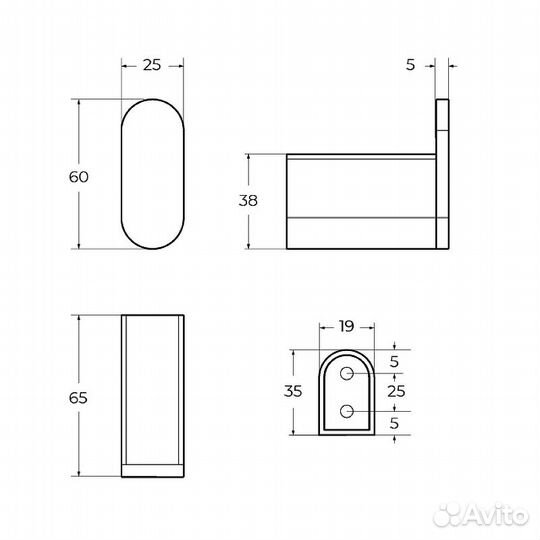 Крючок Cezares Stylus stylus-HK-IN Сатин