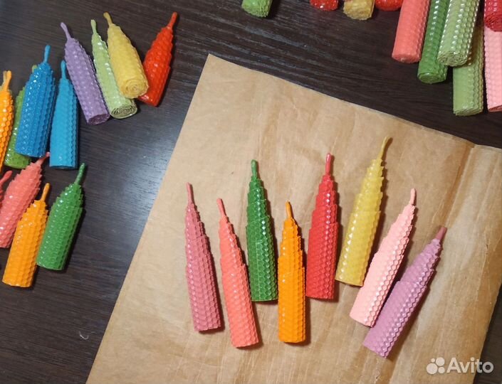 Свечи спираль из пчелиной вощины