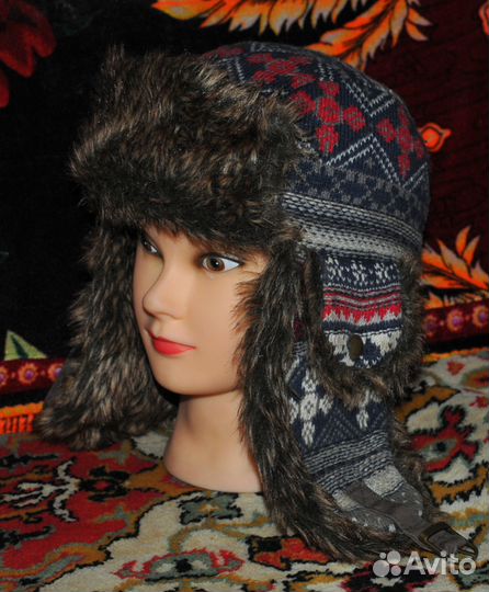 Фирменная модная шапка ушанка H&M