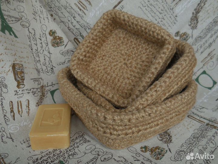 Корзины интерьерные из джута