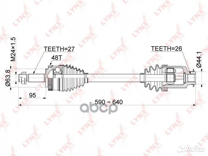 Привод в сборе перед прав KIA sportage III