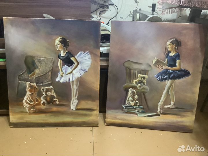 Картина маслом на холсте Маленькая балерина 50х60