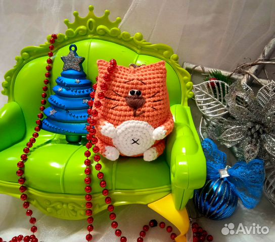 Игрушка-брелок котик(Ручная работа)