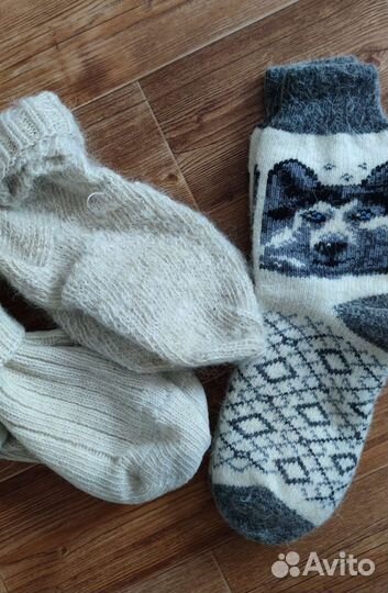 Носки зимние шерстяные вязаные