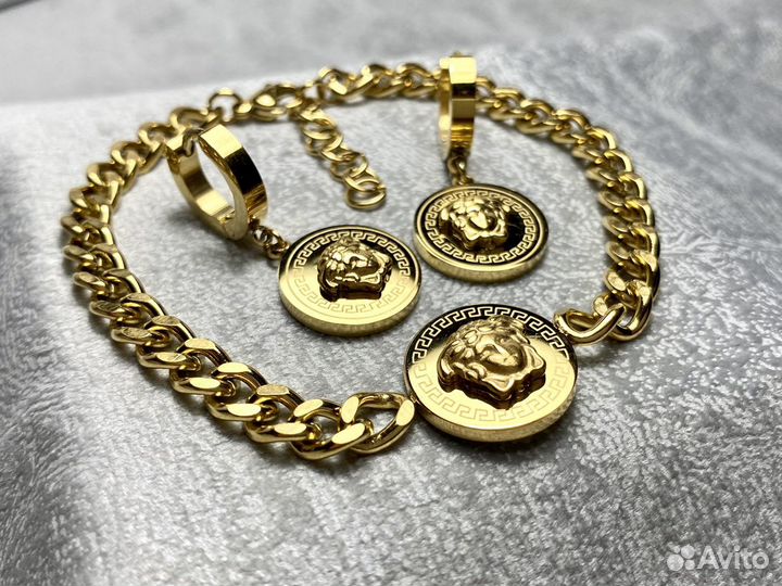 Versace браслет и серьги Версаче