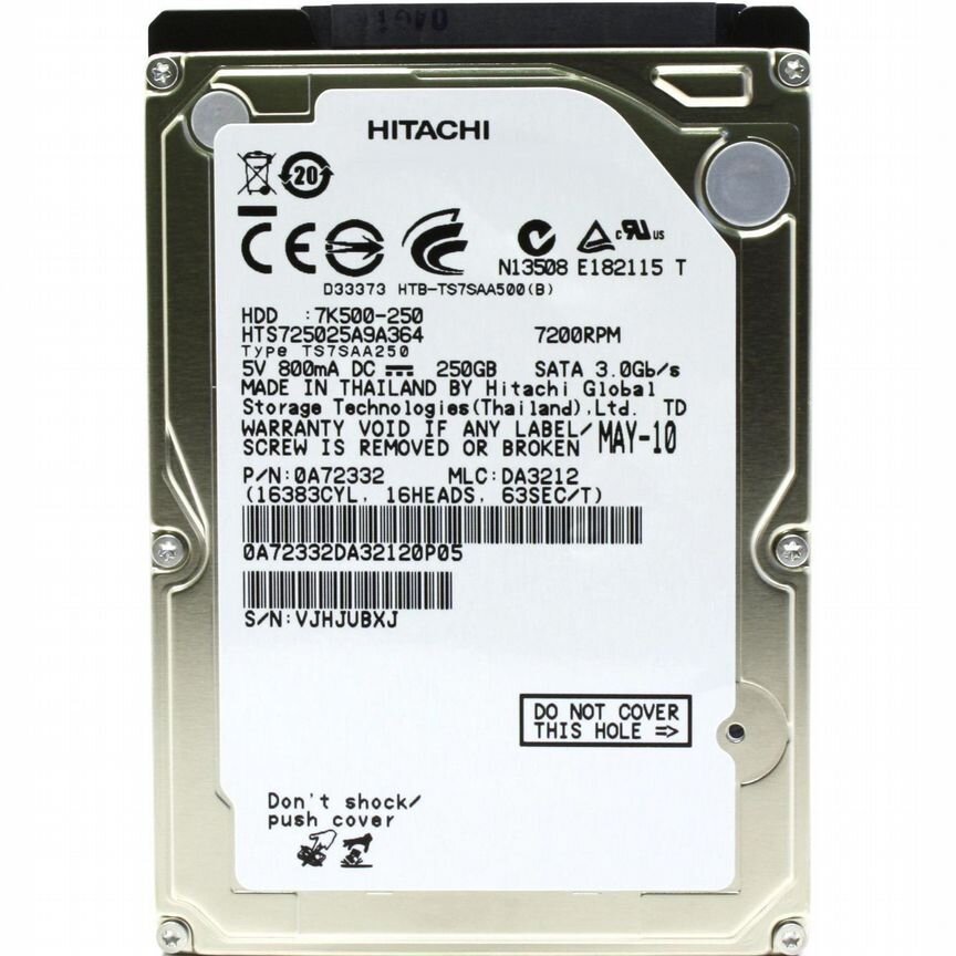 [HTS725025A9A364] Жесткий Диск Hitachi 250gb Sata2 Hts725025a9a364