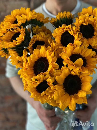 Подсолнухи, доставка цветов, букет подсолнухов