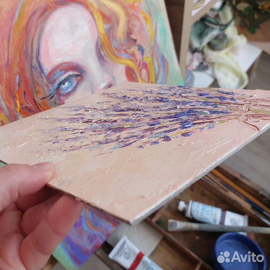 Картина лаванда букет масло в подарок