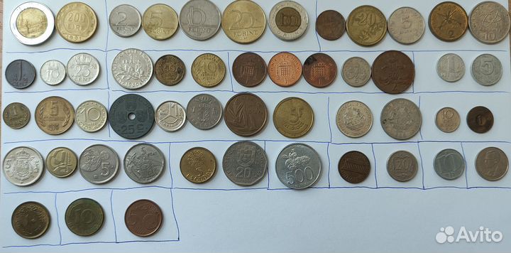 Коллекция монет 51 шт 21 страны