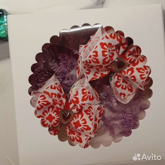 Бантики для волос ручной работы в подароч. коробке