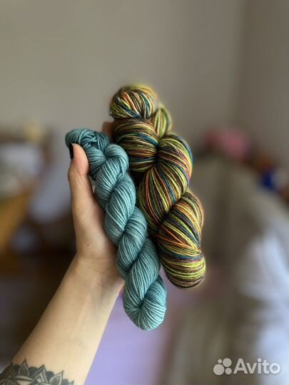 Носочная пряжа ручного крашения