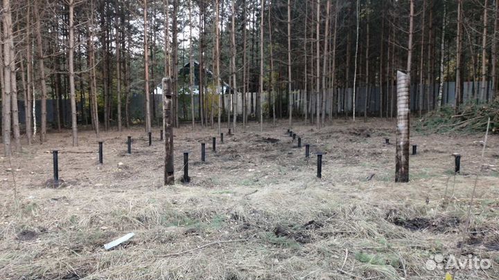 Винтовой фундамент под 2-эт каркасный дом