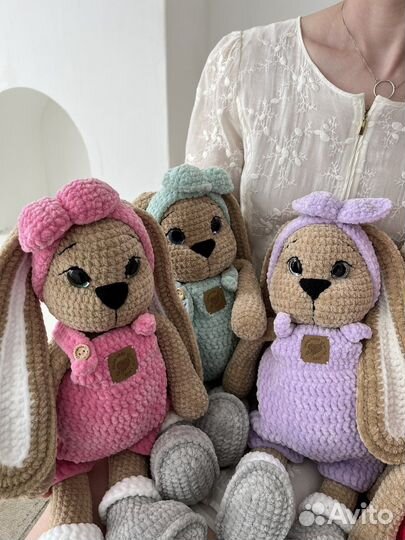 Вязаные игрушки, зайка