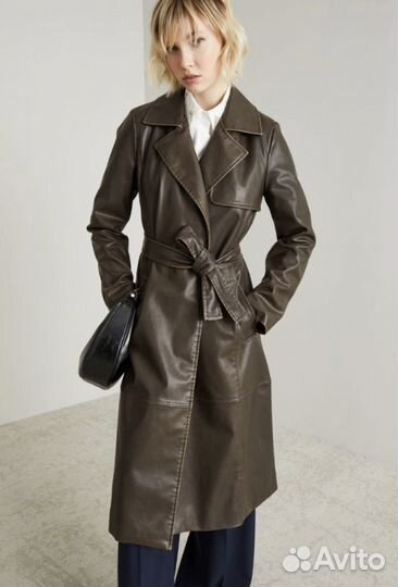 Тренч женский из экокожи 36 38 40 42 44 46 48 50