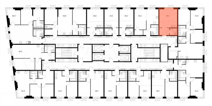 Квартира-студия, 25,7 м², 20/33 эт.