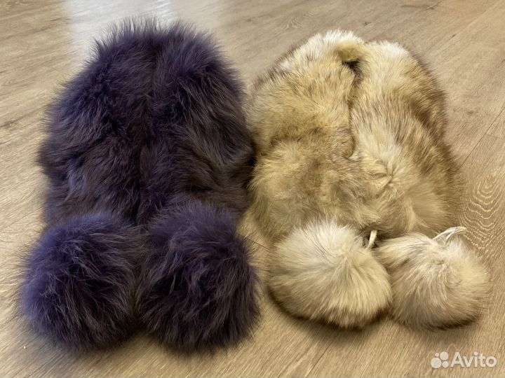 Мех натуральный белый фиолетовый