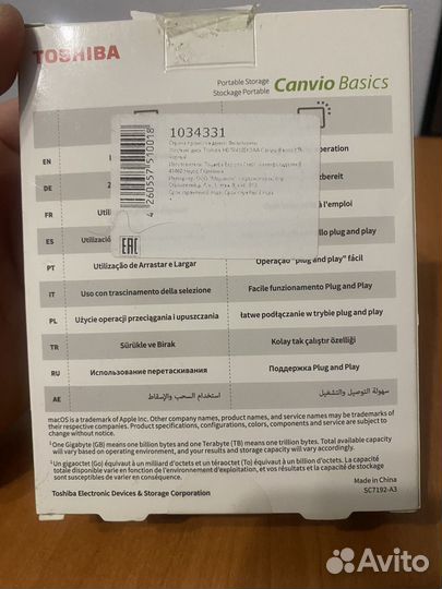 Toshiba 1 тб Внешний жесткий диск