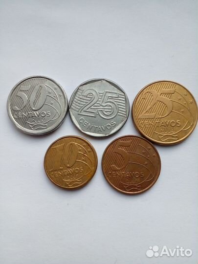 Монеты Бразилии, Индии, фрг, ГДР