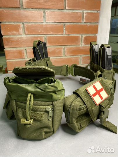 Разгрузочный пояс с подсумками (олива/мультикам)