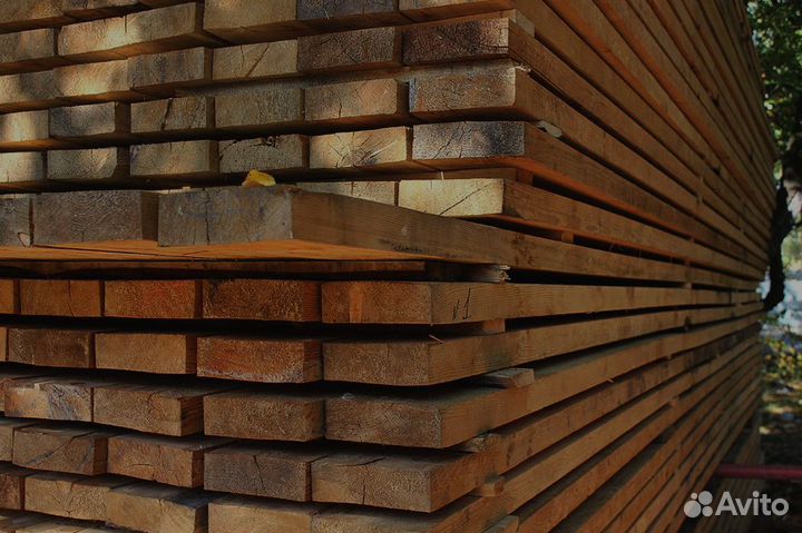 Доски лиственницы 50x140 мм, обработанные камерной